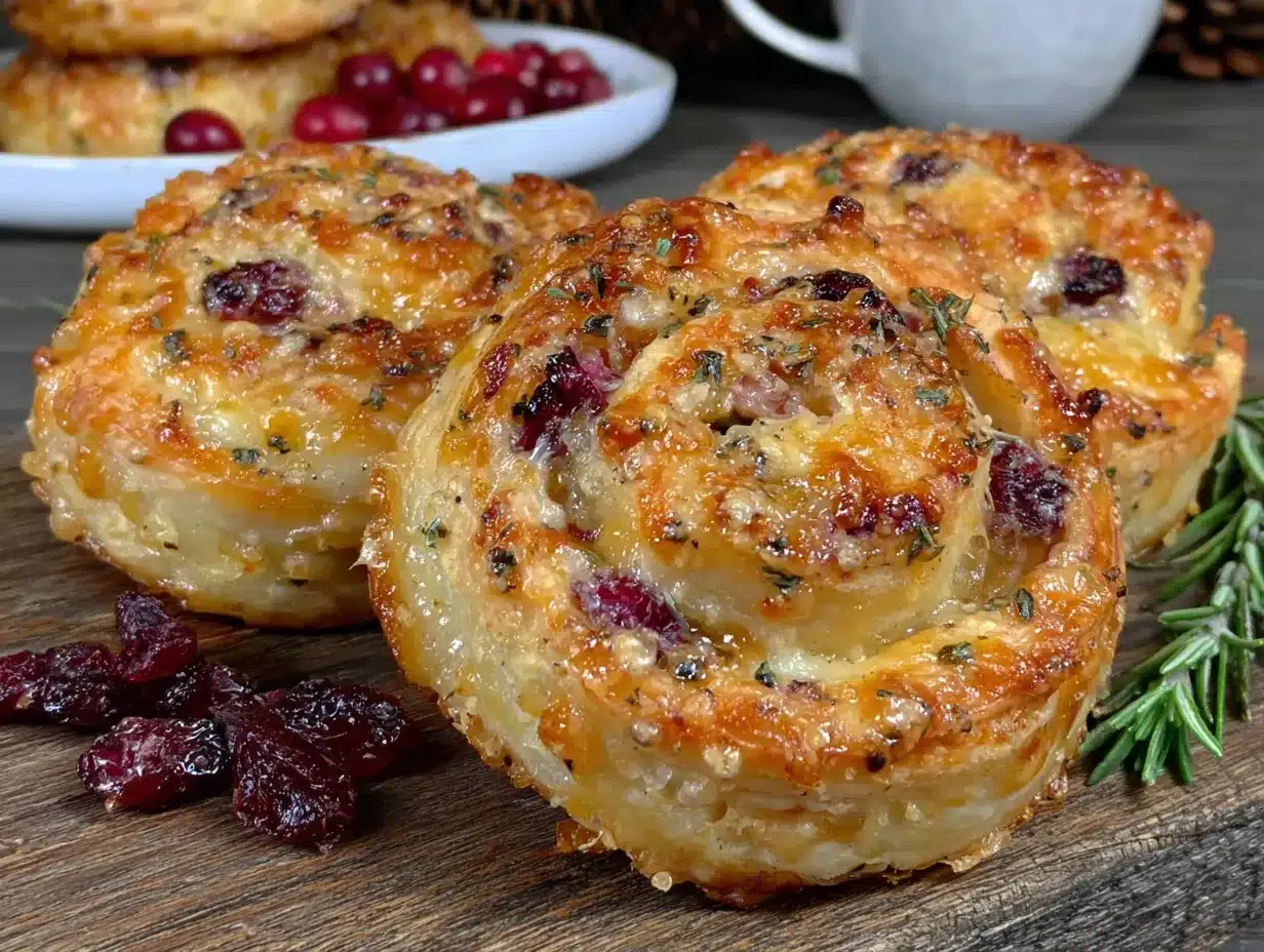 Cranberry-Brie-Blätterteigschnecken preparation steps