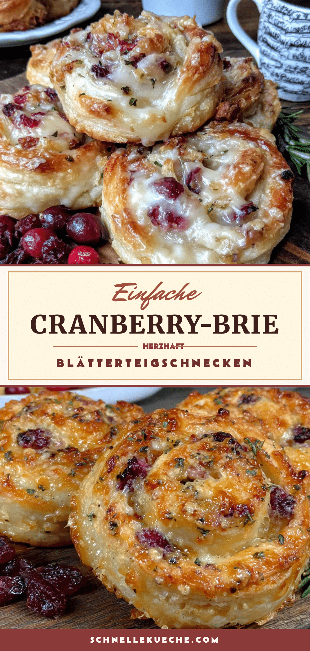 Cranberry-Brie-Blätterteigschnecken recipe