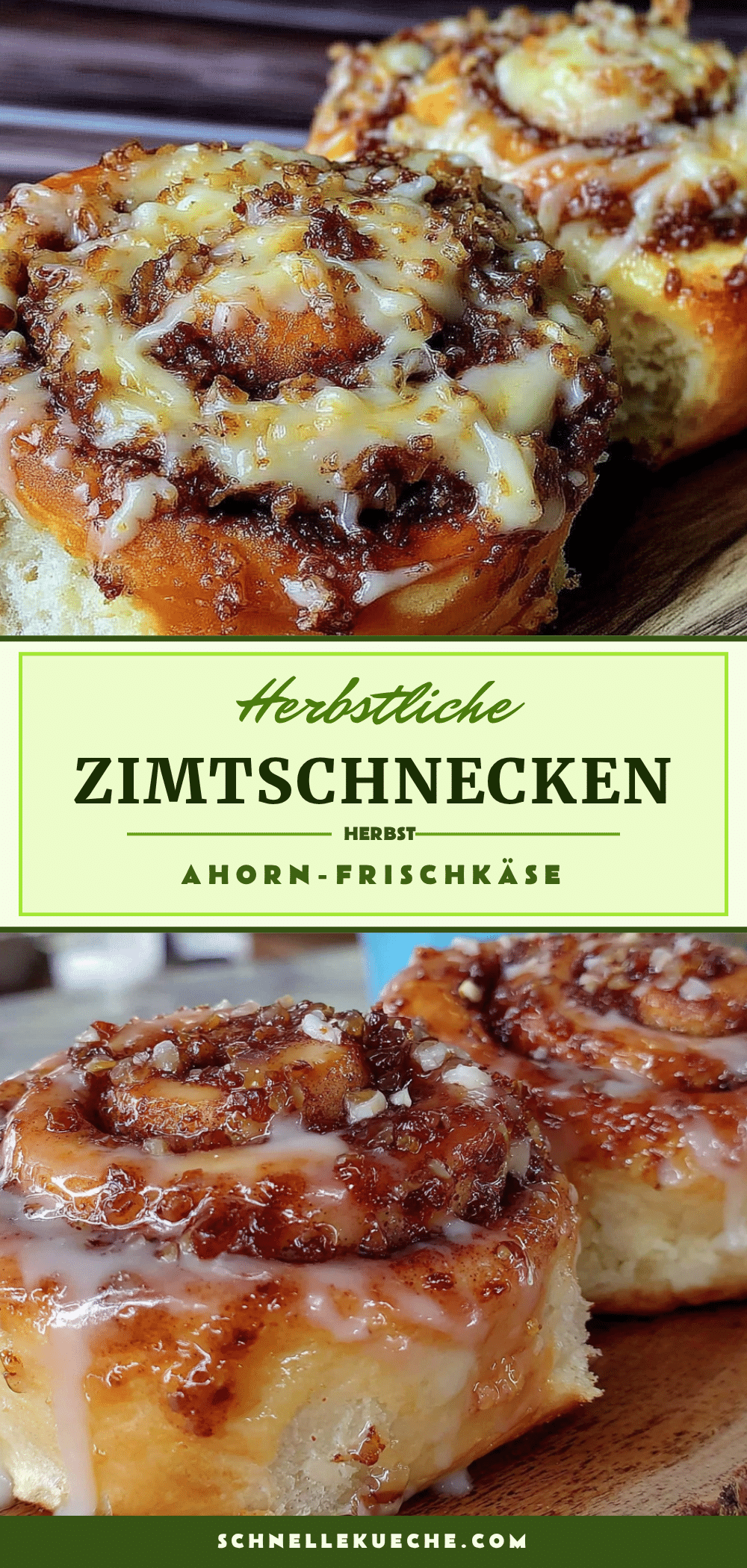 Herbstliche Zimtschnecken mit Ahorn-Frischkäse-Frosting recipe