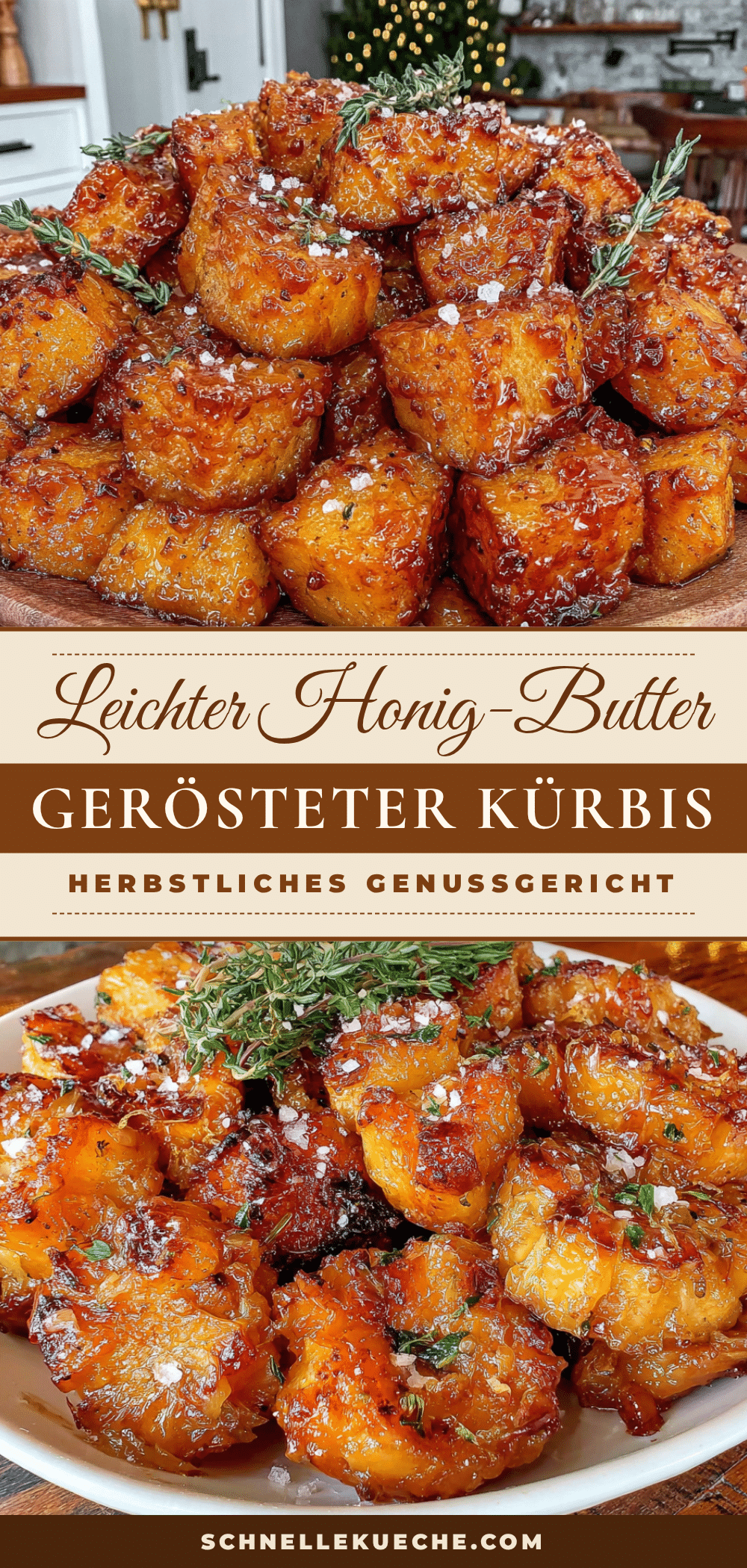 Honig-Butter gerösteter Butternusskürbis recipe