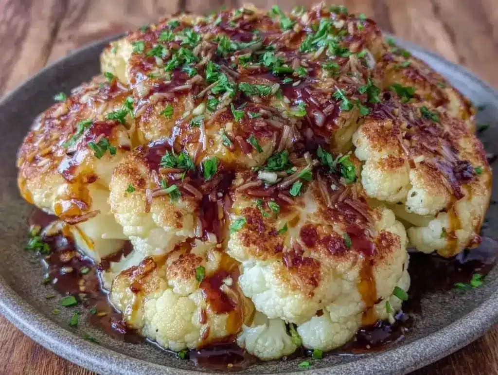 Knoblauch-Parmesan Blumenkohlsteaks Rezept - featured image