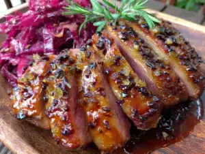 knusprige Entenbrust mit Rotkohl - featured image