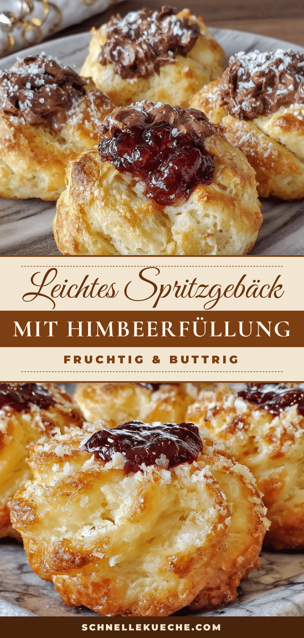 Leichtes Spritzgebäck mit fruchtiger Himbeerfüllung recipe