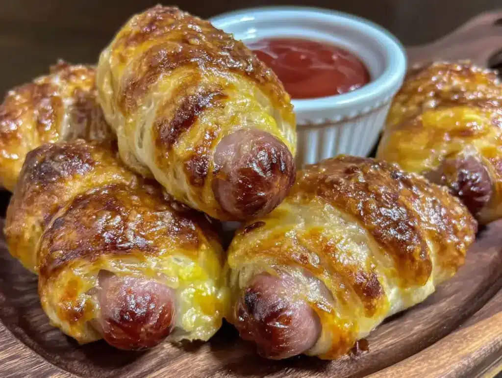 Mummy Hot Dog Bites mit Spinnennetz-Ketchup - featured image