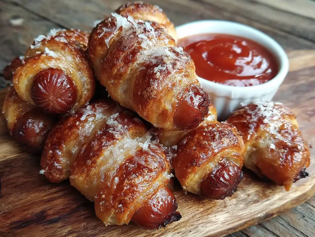 Mummy Hot Dog Bites mit Spinnennetz-Ketchup preparation steps