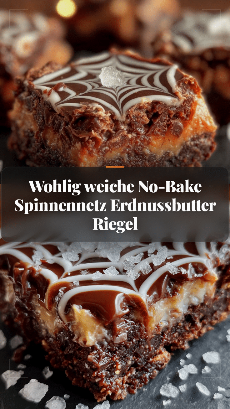 No-Bake Spinnennetz Erdnussbutter Riegel recipe