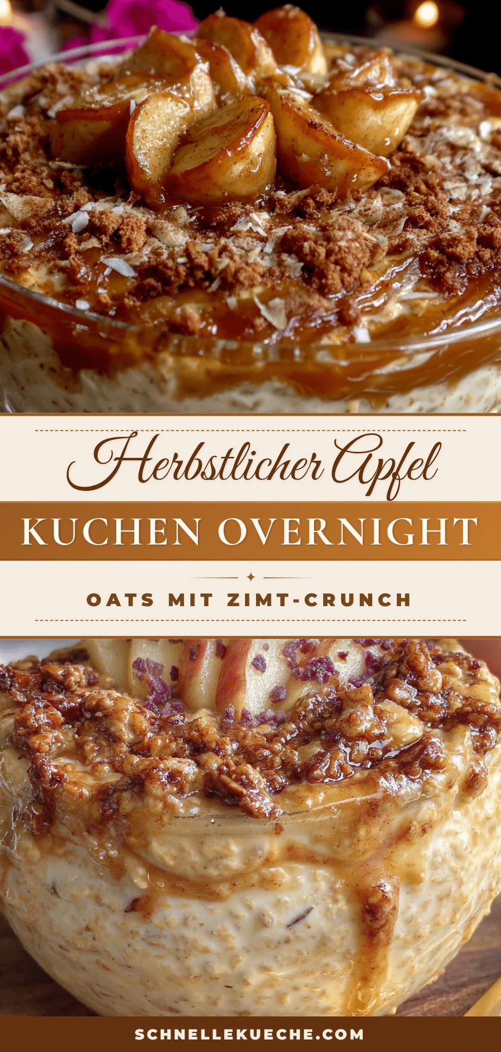 Bester Herbstlicher Apfelkuchen Overnight Oats mit Zimt-Crunch recipe