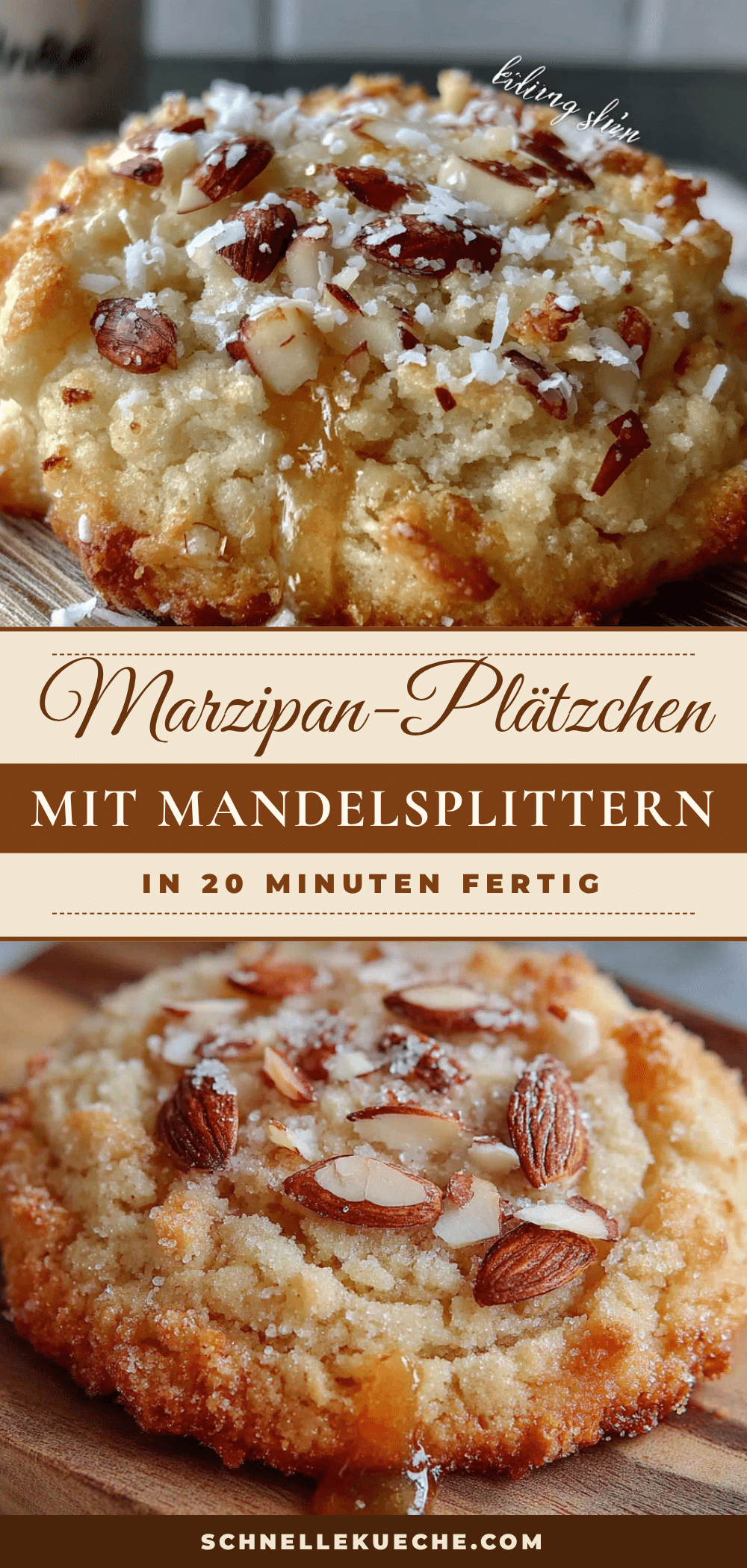 Einfache Marzipan-Plätzchen mit Mandelsplittern recipe