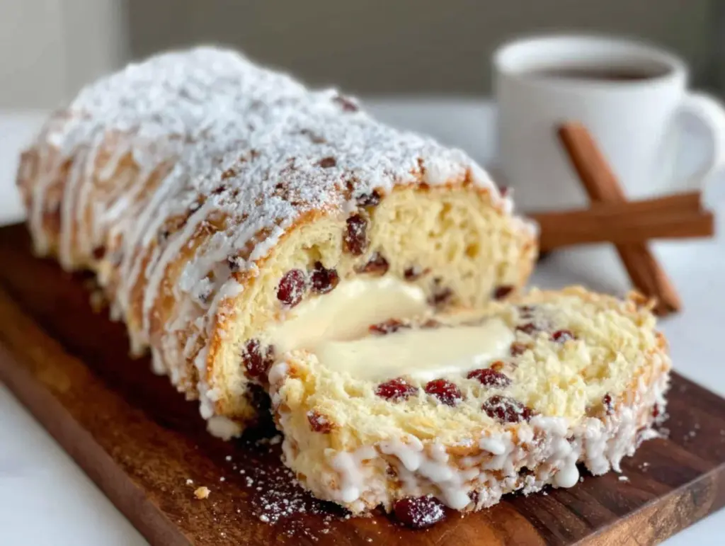 Einfacher Quarkstollen mit Marzipan - featured image