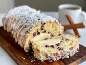 Einfacher Quarkstollen mit Marzipan - featured image