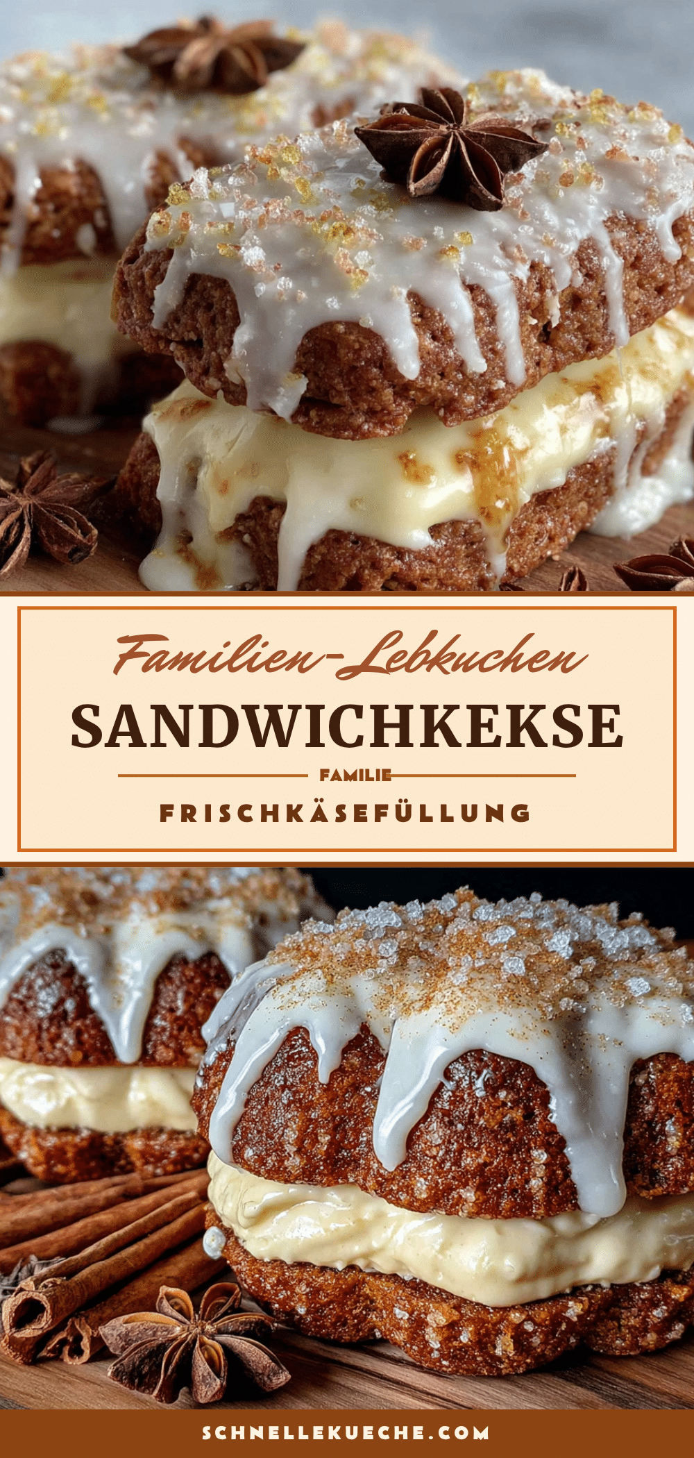 Familien-Lebkuchen-Sandwichkekse mit cremiger Frischkäsefüllung recipe