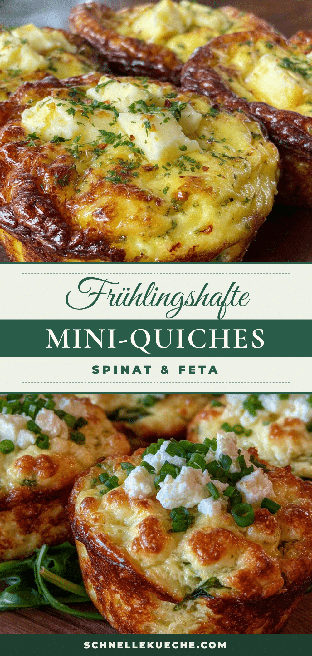 Frühlingshafte Mini-Quiches mit Spinat und Feta recipe