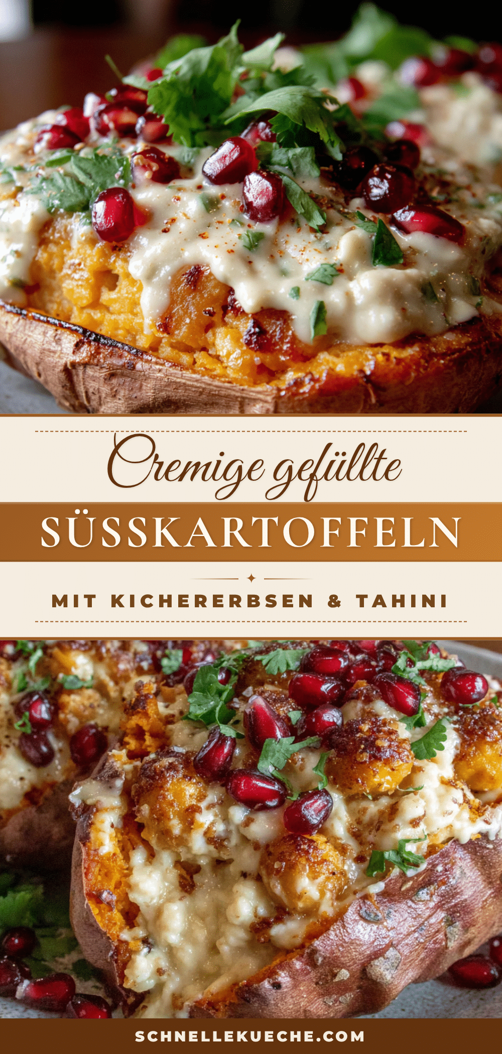 gefüllte Süßkartoffeln mit Kichererbsen recipe