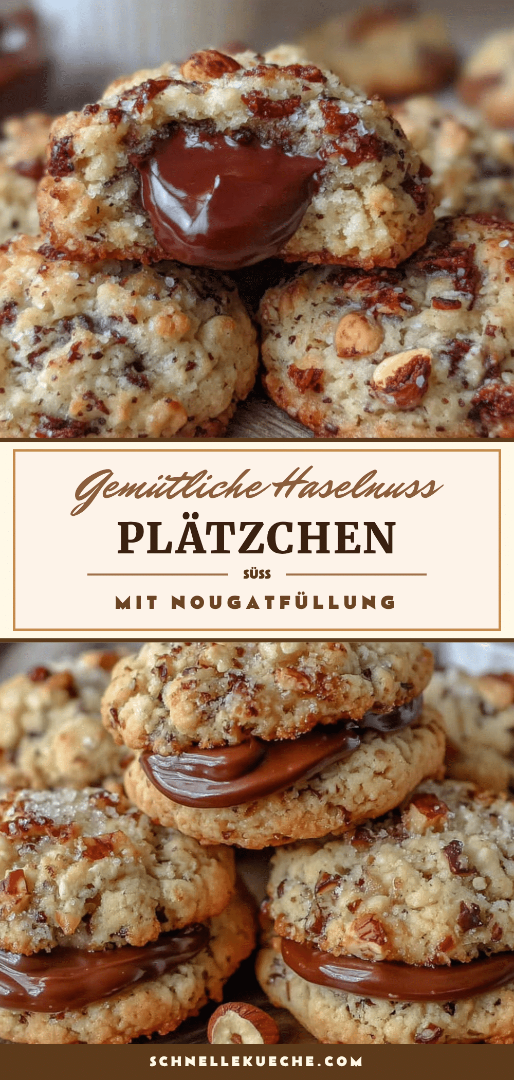 Haselnuss-Plätzchen mit Nougatfüllung recipe