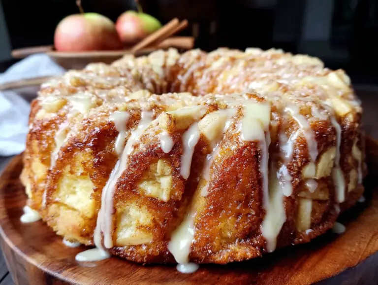 Herbstlicher Versunkener Apfelkuchen mit Zimtguss - featured image