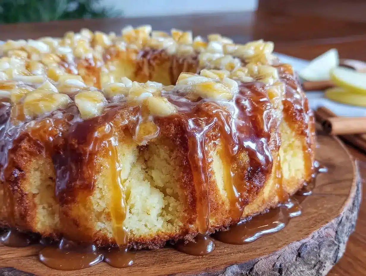 Herbstlicher Versunkener Apfelkuchen mit Zimtguss preparation steps