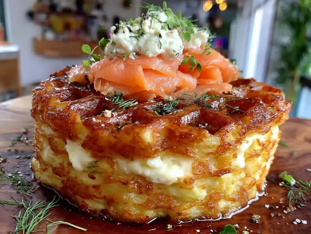 Kartoffel-Rösti-Waffeln mit Lachs preparation steps