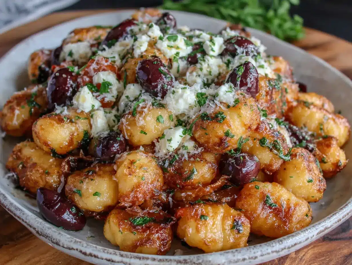 Knusprige Airfryer Gnocchi mit Feta preparation steps