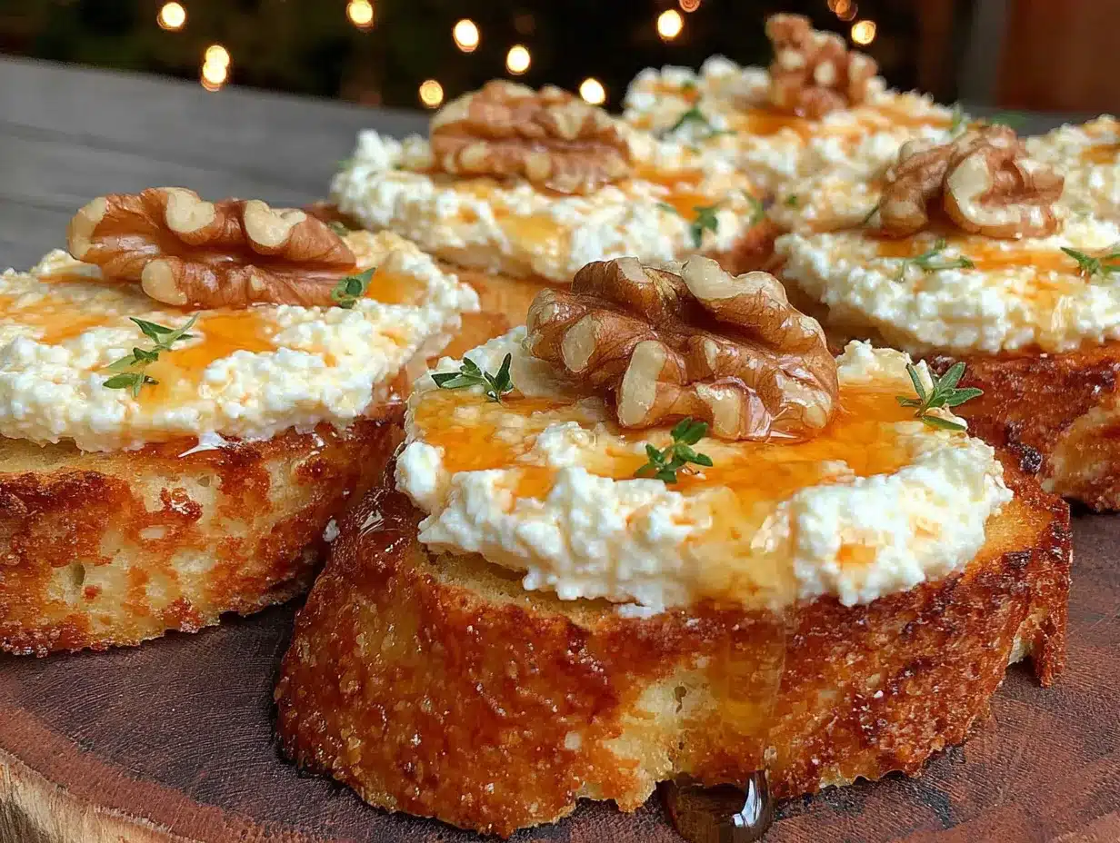 Knusprige Honig-Ricotta-Crostini preparation steps