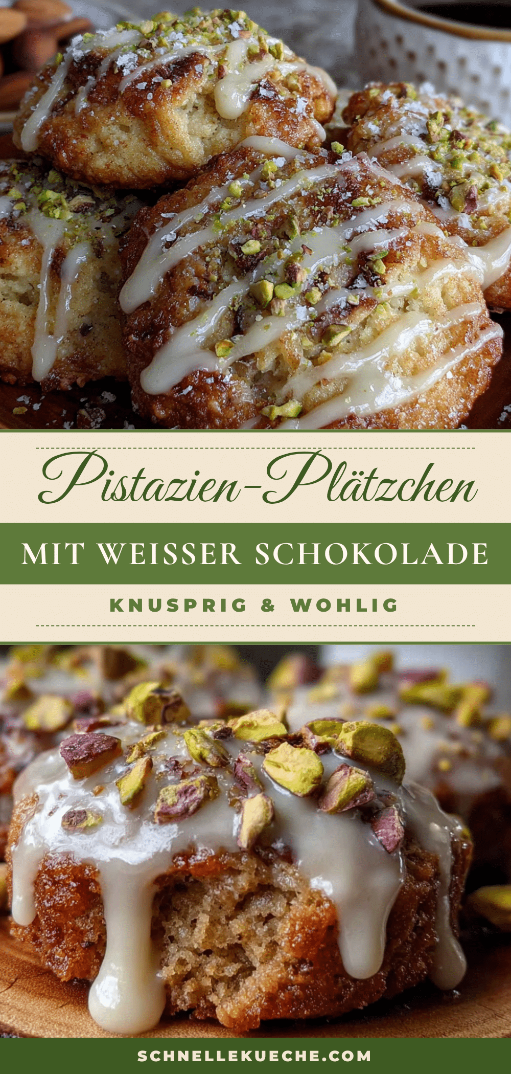 Knusprige Pistazien-Plätzchen mit weißer Schokolade recipe