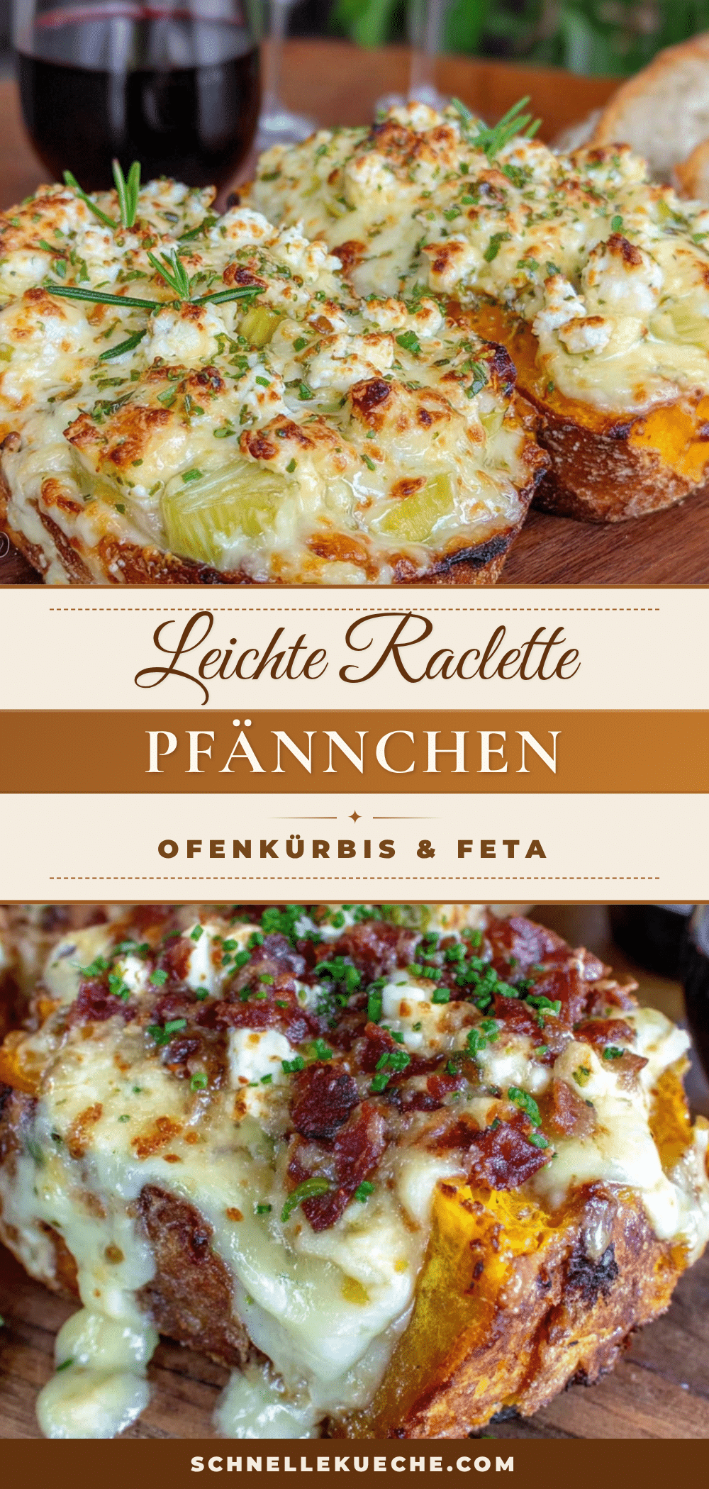 Leichte Raclette-Pfännchen mit Ofenkürbis und Feta recipe