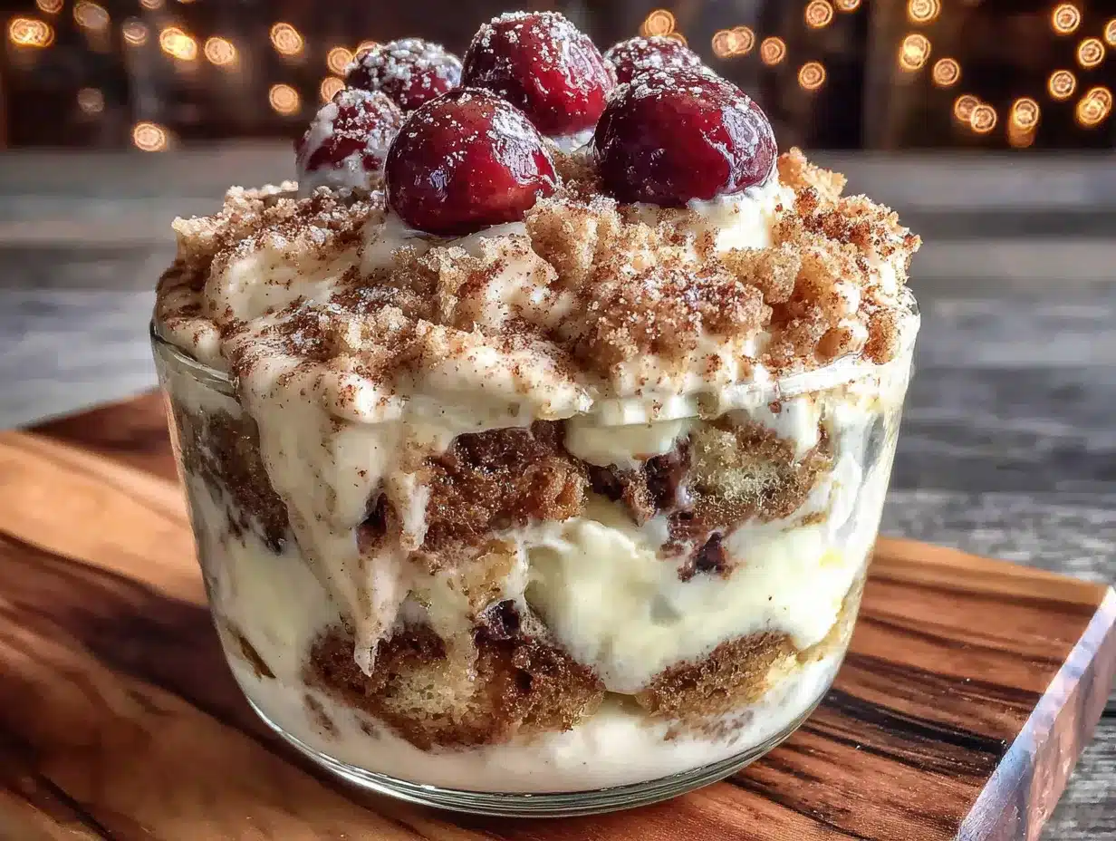 leichtes Spekulatius-Tiramisu im Glas mit Amarena-Kirschen preparation steps