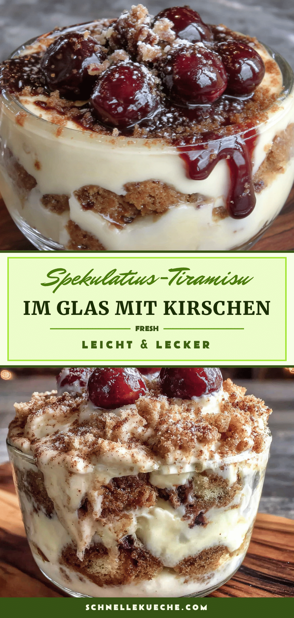 leichtes Spekulatius-Tiramisu im Glas mit Amarena-Kirschen recipe