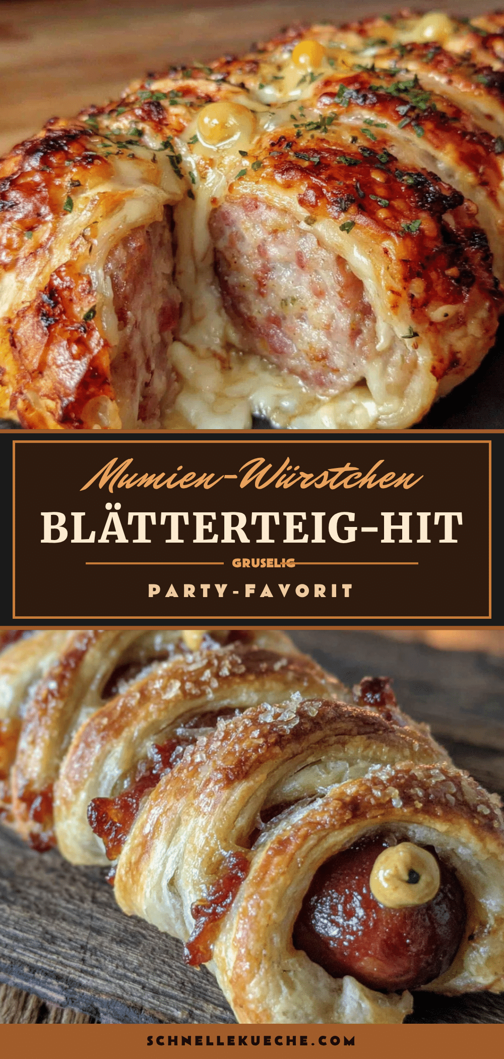 Mumien-Würstchen im Blätterteig recipe