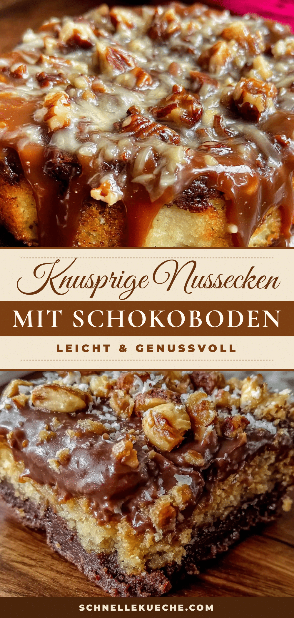 Nussecken mit Schokoboden recipe