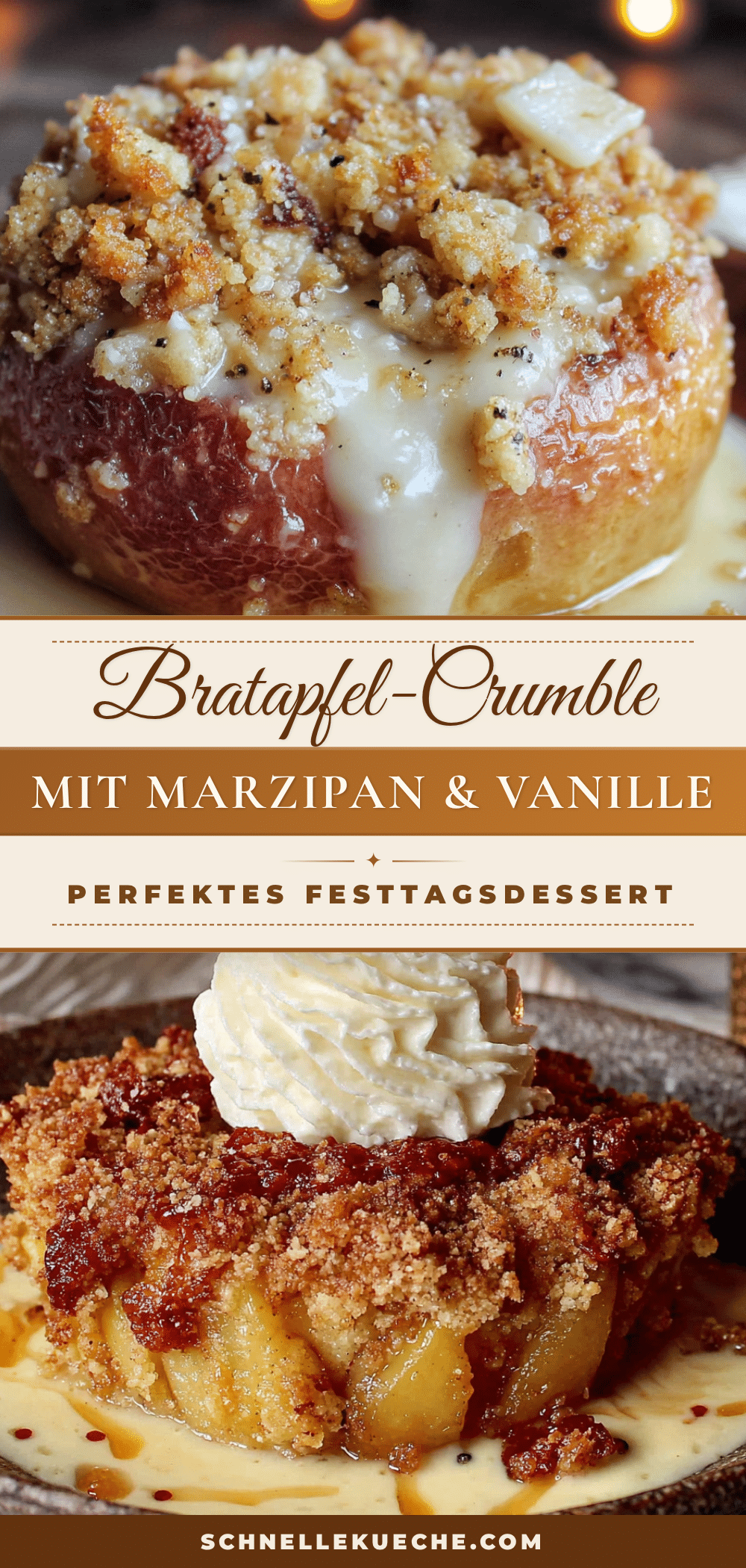 perfekter bratapfel-crumble mit marzipan recipe