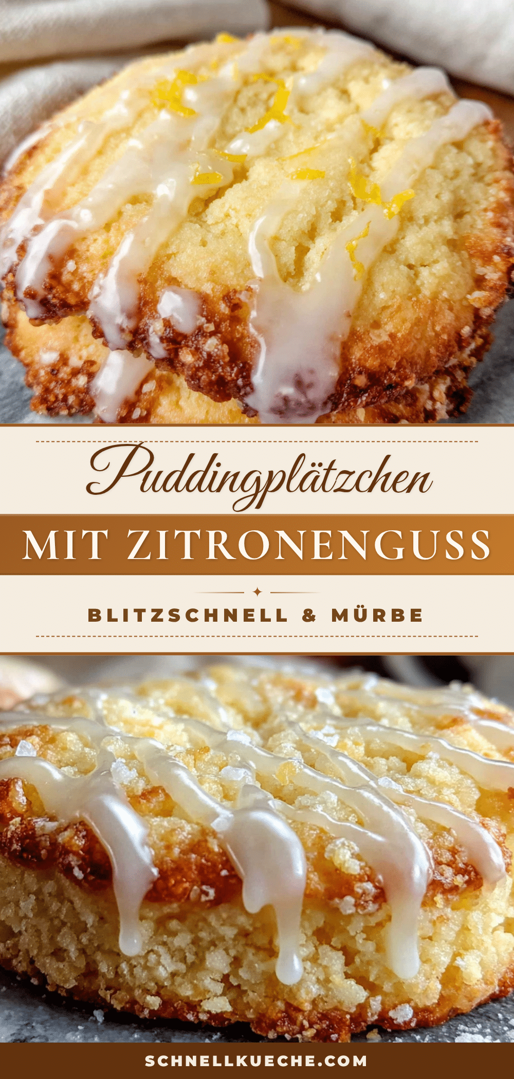 Puddingplätzchen mit Zitronenguss recipe