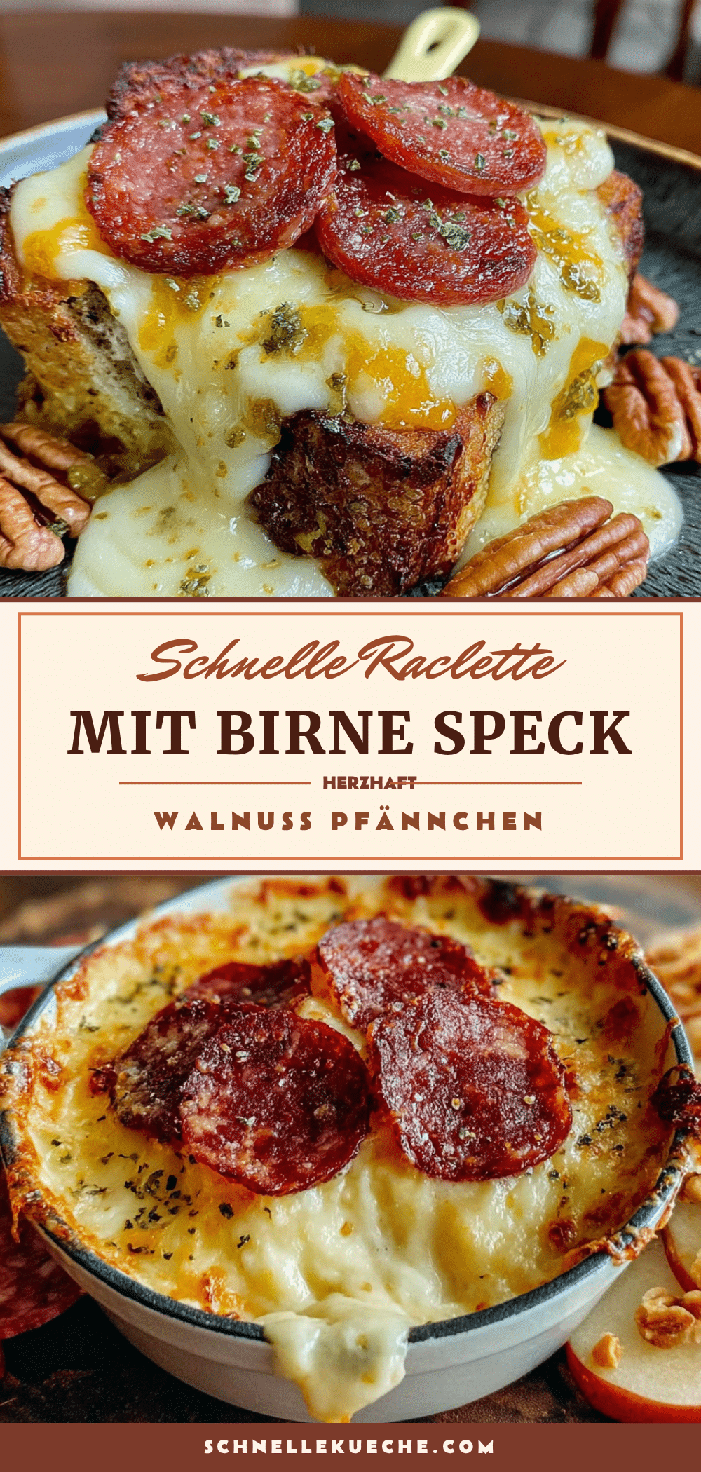 Raclette-Pfännchen mit Birne Speck Walnuss recipe