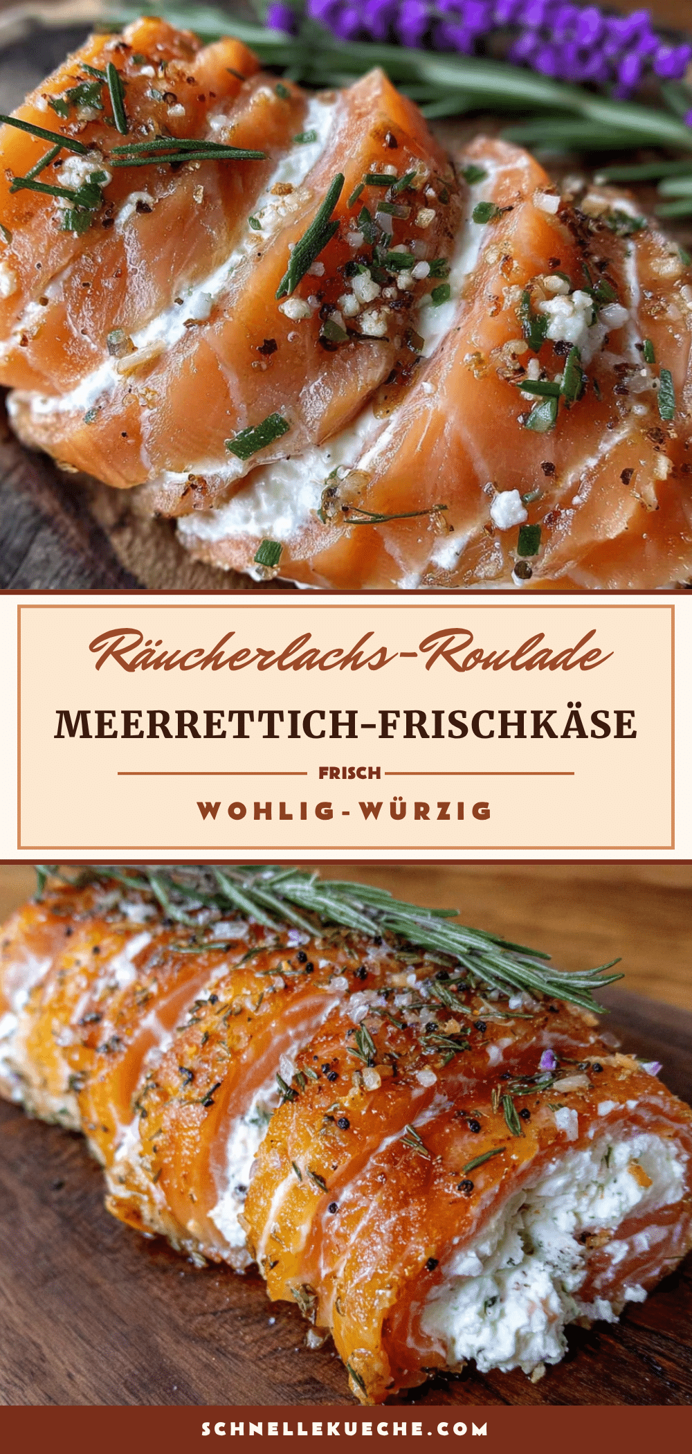 Räucherlachs-Roulade mit Meerrettich-Frischkäse recipe