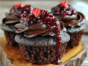 Vampir-Cupcakes mit flüssiger Blutfüllung - featured image