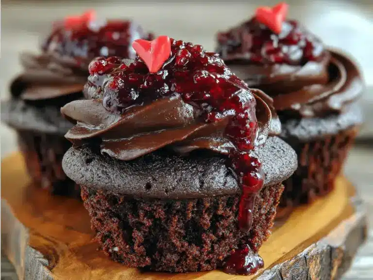 Vampir-Cupcakes mit flüssiger Blutfüllung - featured image