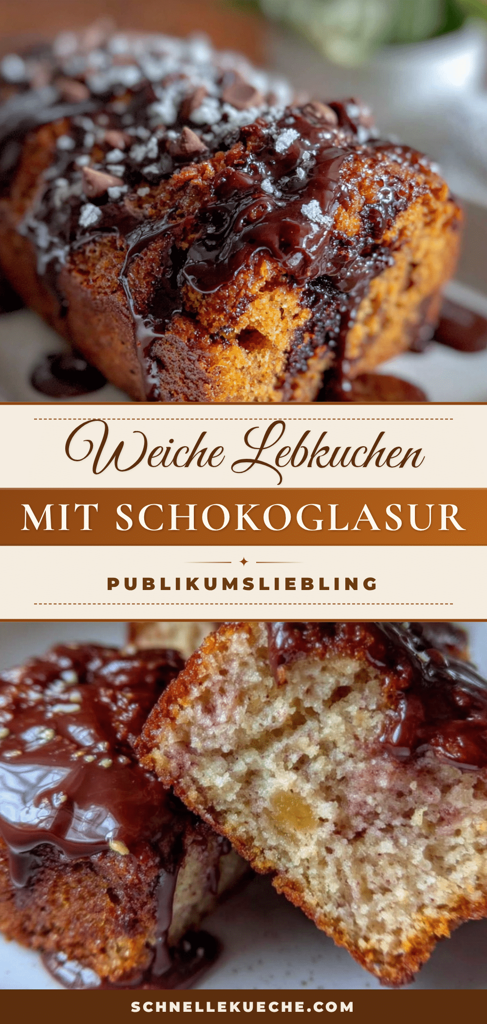 Weiche Lebkuchen vom Blech mit Schokoglasur recipe